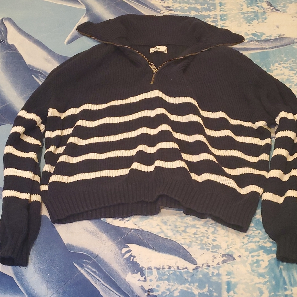Hollister Dark Blue Ribbed Sweater